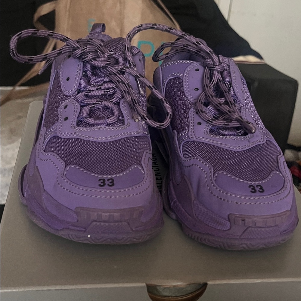 Balenciaga Purple/ Black Triple S Kids